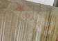 গোল্ড কালার মেটাল ফ্রিঞ্জ কার্টেন 0.53x3.81 মিমি চেইন মেল ওয়্যার মেশ স্পেস ডেকোরেশনের জন্য